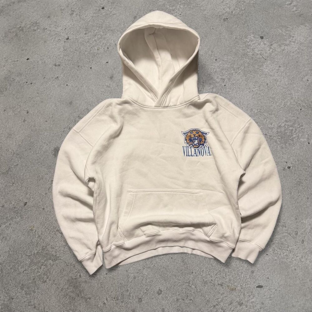 Hollister Boxy Fit White Villanova Hoodie Baggy Men’s Size Small